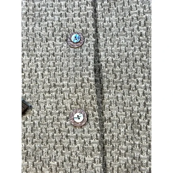 Icelandic Design 3/4 Sleeve Wool Jacket XL sweater sleeve Brown Tweed - Picture 4 of 11